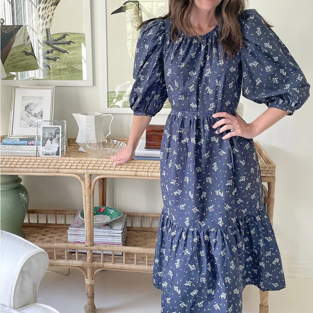Summersalt Tiered Midi Dress in Midnight Cottage Floral 2XL / 2X